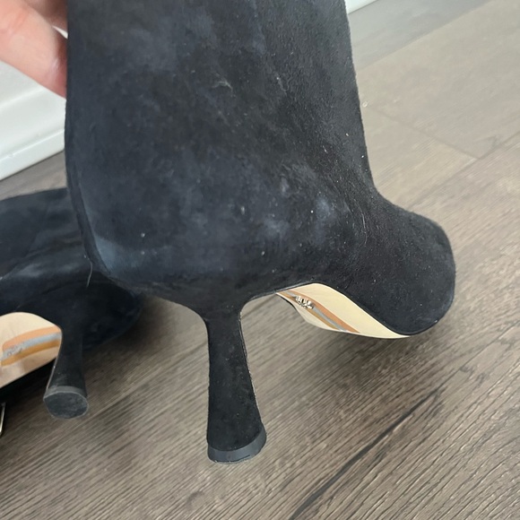 Sam Edelman Samantha Black Suede Ankle Booties Size 9.5 - Picture 10 of 12